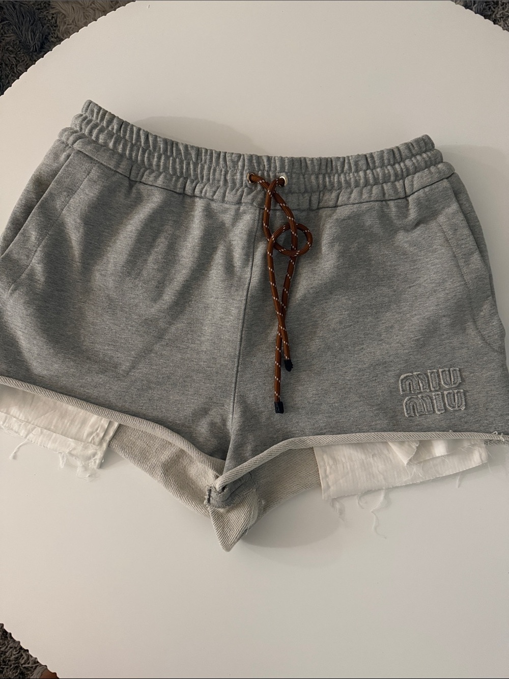 Miu Miu fleece shorts with drawstring gray size 38 - Picture 4 of 7